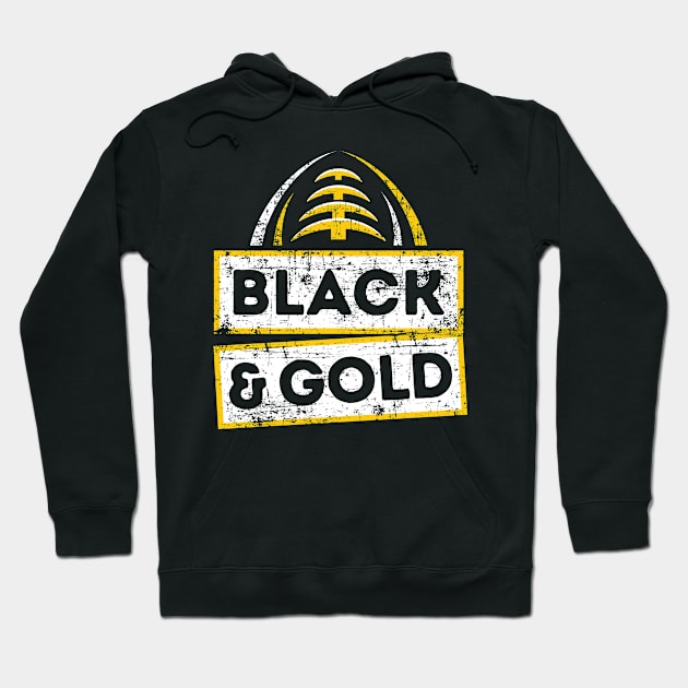 'Black & Gold' Sport Football Hoodie by ourwackyhome